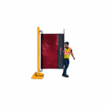Red retractable weld screen
