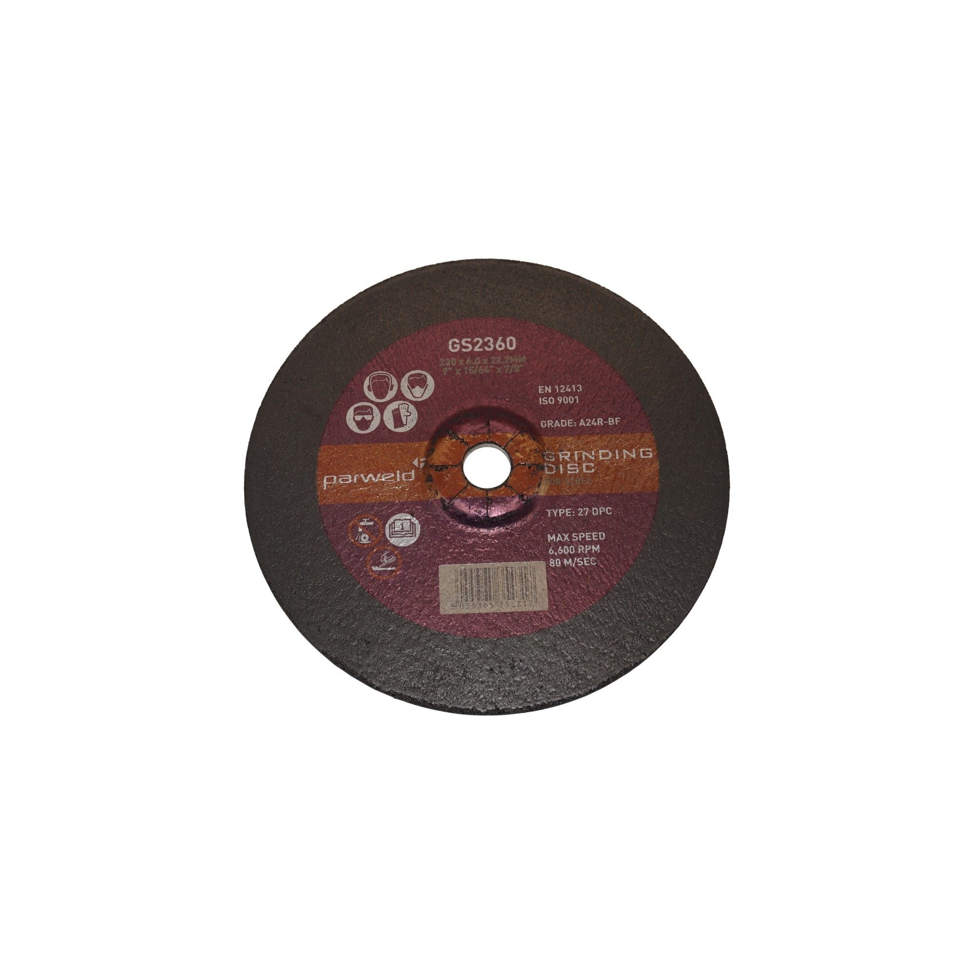 Parweld 230 mm x 6.0 mm x 22 mm D/P Grinding Disc