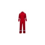 Red F/R Bizweld Coverall c/w Hi-Vis Stripes - Size Large